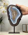Natural Blue Banded Agate & Quartz Slice from Uruguay - MWS2020