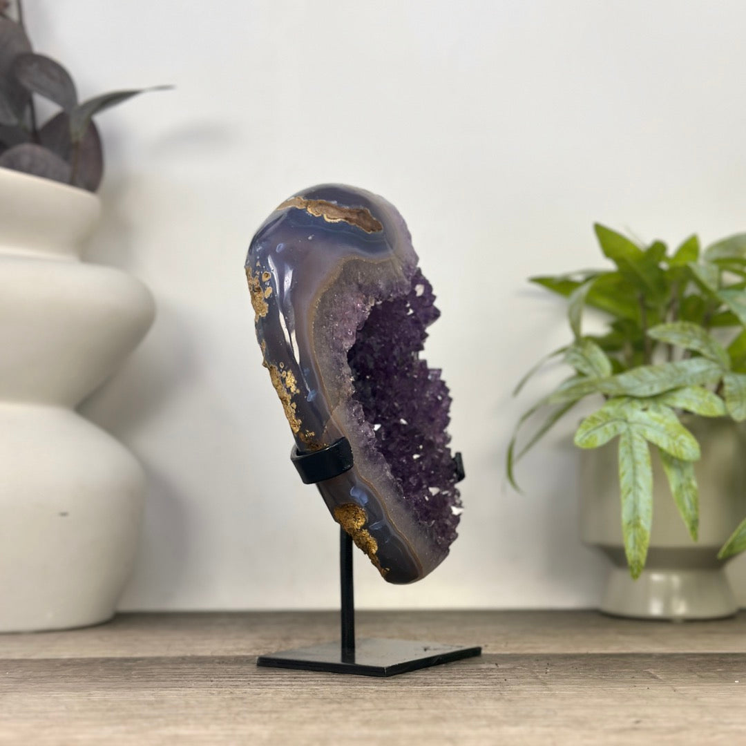 Natural Amethyst Stone with Agate Shell from Uruguay - MWS3346