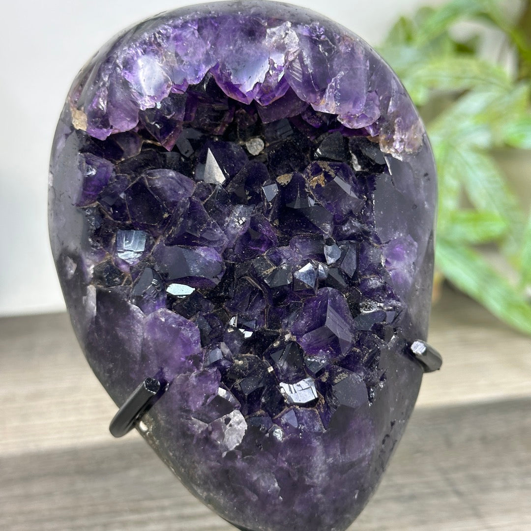 Natural Uruguayan Amethyst Specimen on Stand - MWS3268