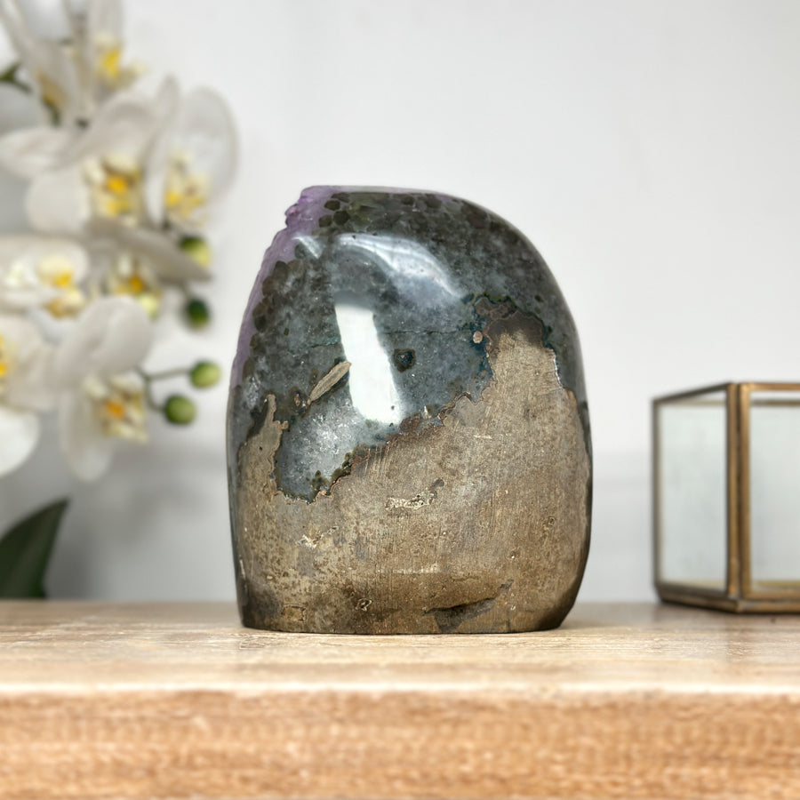 Amethyst Crystal Cluster Geode with Purple Points - CBP1158