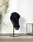 Deep Purple Amethyst Stalactite Formation on Metal Stand - MWS2729
