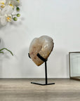Natural Yellow Quartz Stone Heart, Stand Included - HST0333