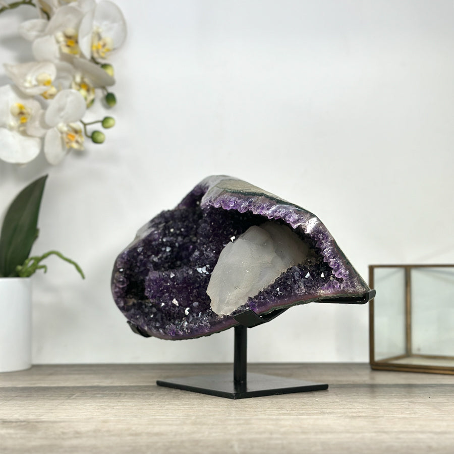 Huge Natural Amethyst Stone Geode with Rare Calcite Formation - MWS2836