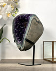 Amethyst Geode with Green Jasper Matrix on Stand – Natural Mineral Specimen - MWS2613