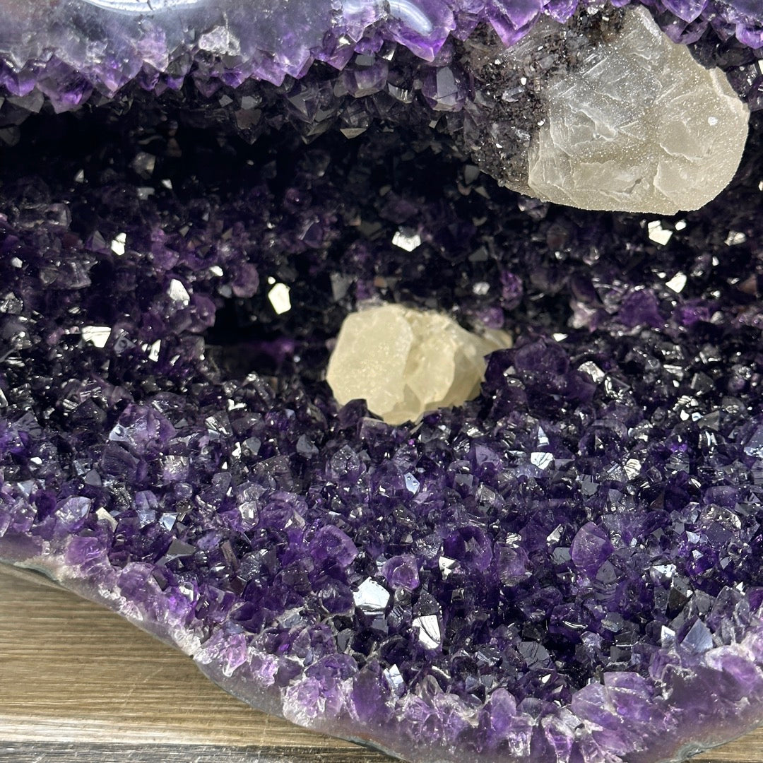 Huge Natural Amethyst Geode with Calcite Formations - STGE0089