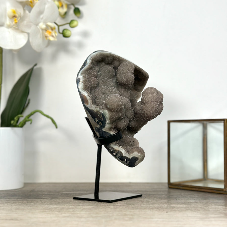 Druzy Quartz &amp; Jasper Crystal Formation – Unique Natural Display Accent - MWS2508