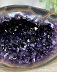 Natural Deep Purple Amethyst Geode with Agate Shell - STGE0102