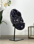 Natural Amethyst Stone with Calcite Crystals Inclusions - MWS2253