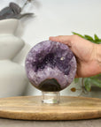 Amethyst & Agate Sphere Geode with Crystal Druzy - SPH0183