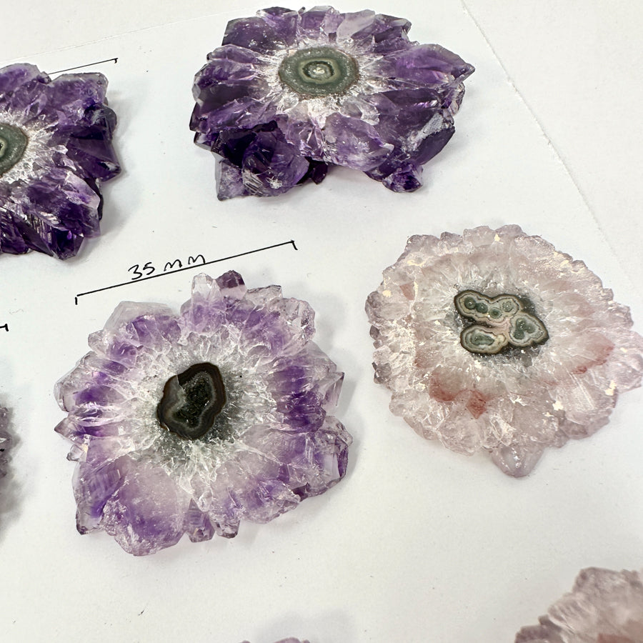 Amethhyst &amp; Quartz High-Quality Stalactite Slices for Jewelers - Wholesale Bulk Pack - STS0071