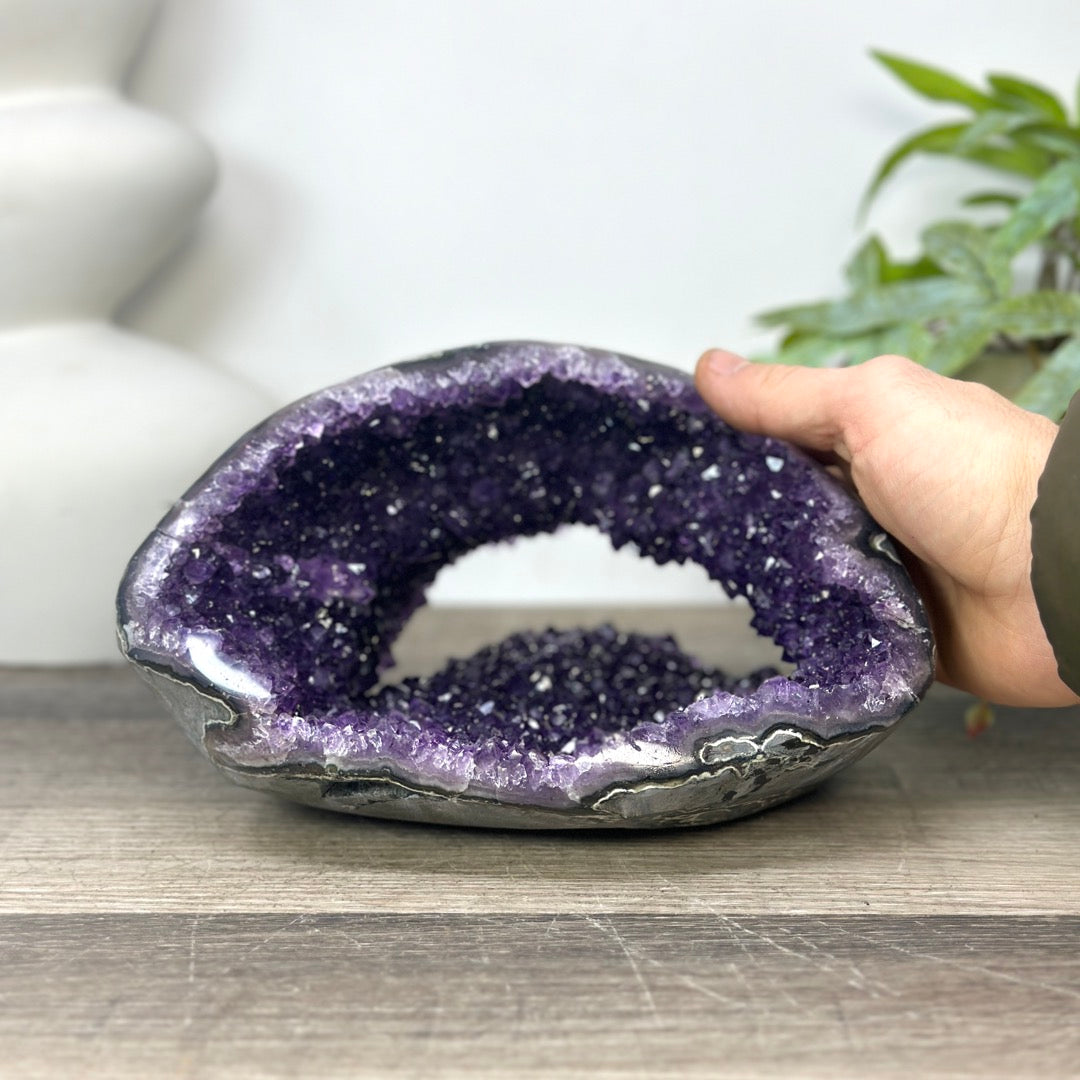 Deep Purple Amethyst Stone Geode from Uruguay - STGE0046