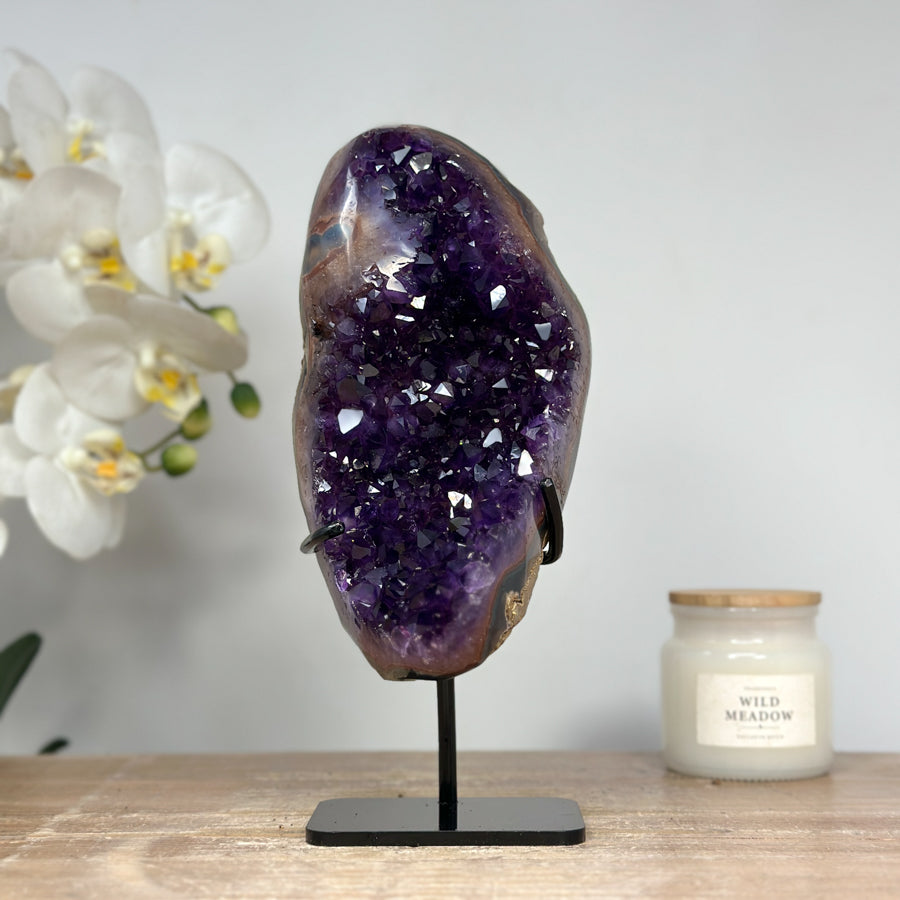 Top Quality Natural Amethyst Cluster with Agate Shell - MWS1414