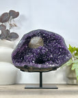 Natural Amethyst Geode with Calcite Crystal Specimen - MWS3088