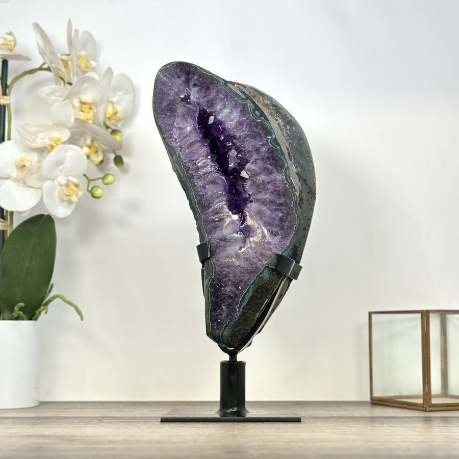 Uruguayan Double Amethyst Geode on Rotary Stand - MWS2991