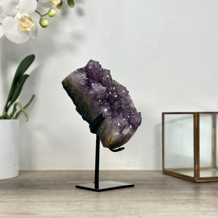 Amethyst Moon Shape Crystal Cluster on Stand - MWS2576