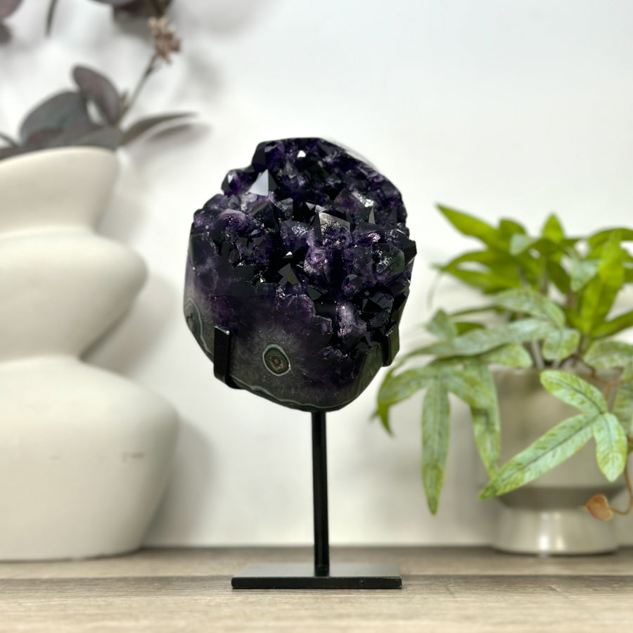 Top Grade Natural Amethyst Specimen on Metal Stand - MWS3160