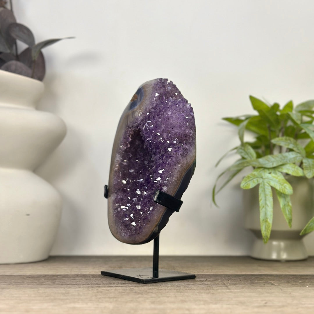 Natural Amethyst Stone with Agate Shell from Uruguay - MWS3346