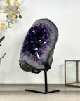 Natural Large Amethyst Geode with Shinny Crystals on Metal Stand - MWS2797