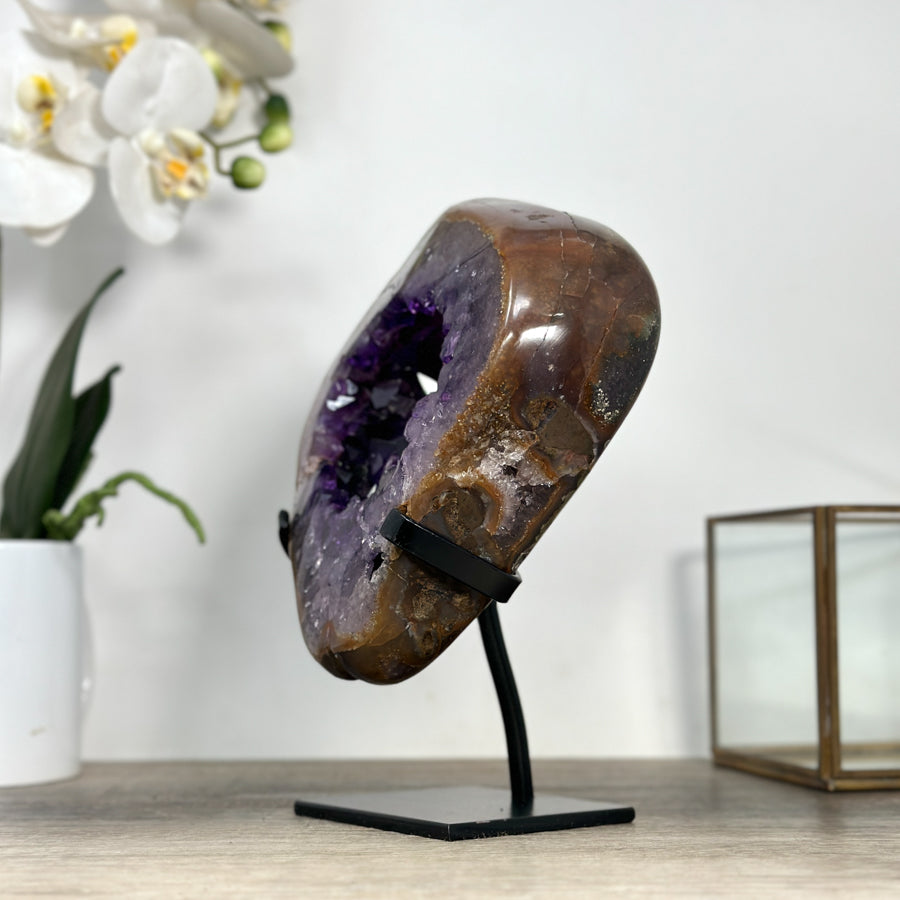 Natural Amethyst Geode with Agate Shell - MWS2431