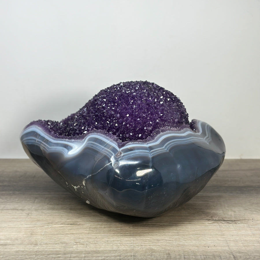 XXL Amethyst &amp; Blue Banded Agate Centerpiece - CBP1171