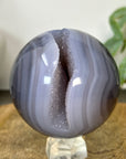 Banded Agate & Druzy Sphere Geode - SPH0222