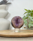 Amethyst Druzy & Agate Sphere Geode from Uruguay - SPH0173