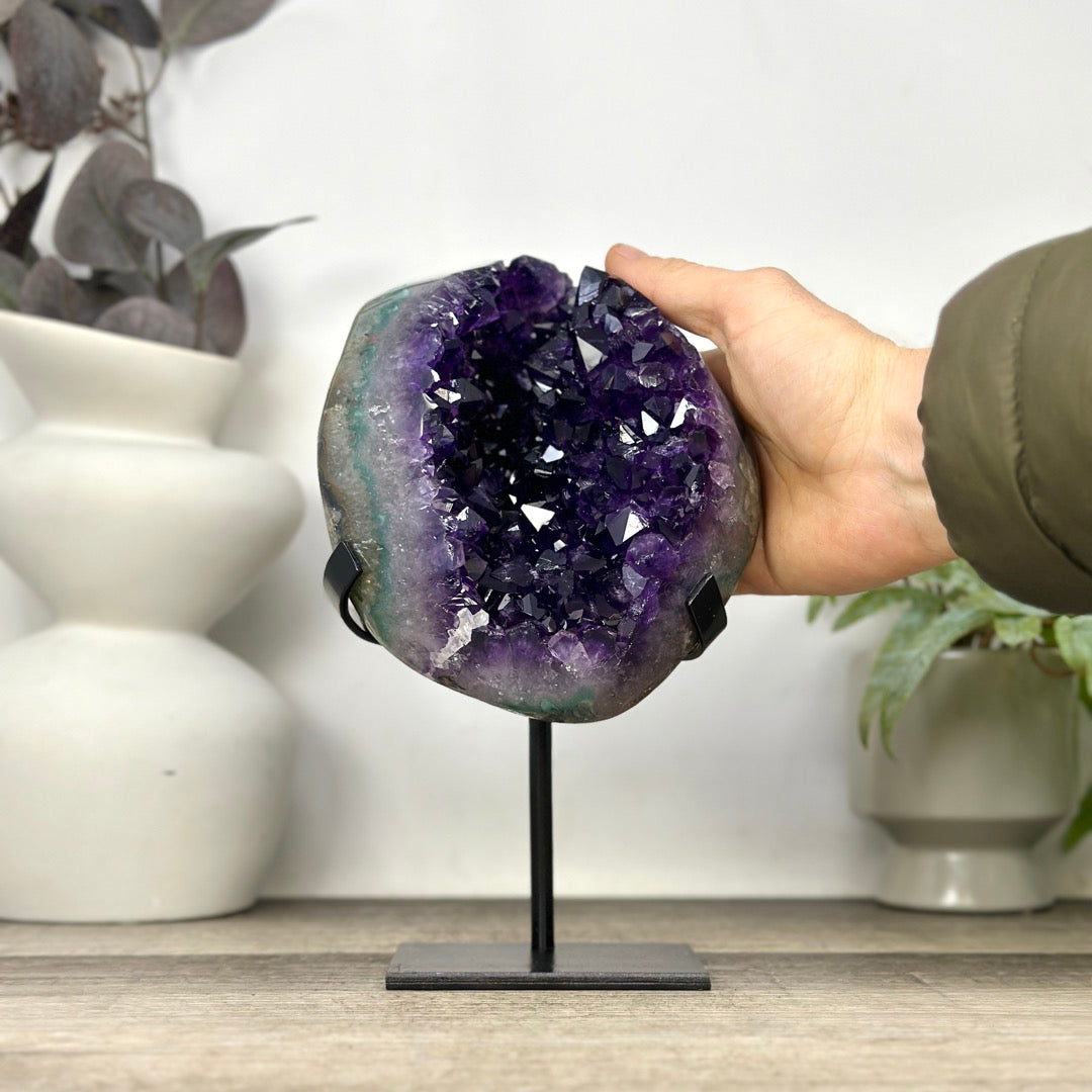 Top Quality Natural Amethyst Crystal Cluster on Stand - MWS3382