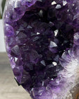 Natural Deep Purple Amethyst Geode with Metallic Stand Included - MWS2438