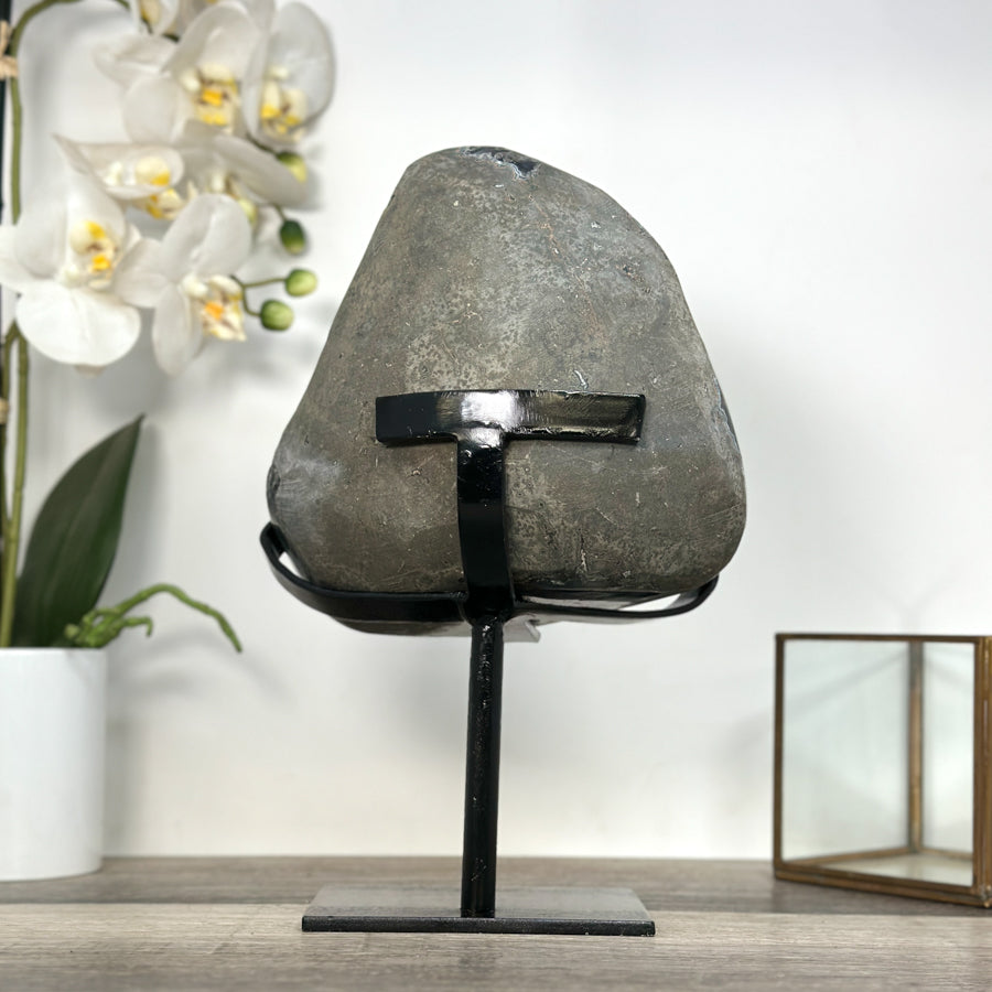 Amethyst Geode Cluster on Stand – Home Decor Display Specimen - MWS2638