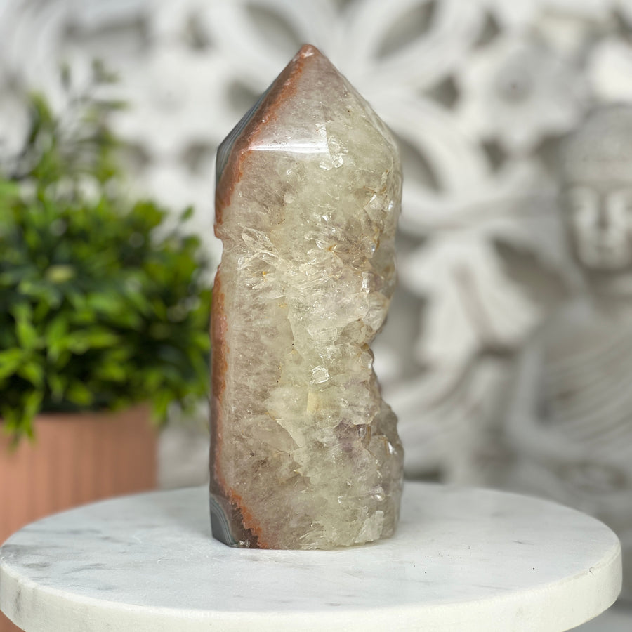 Natural Quartz & Agate Stone Obelisk  - STP0104