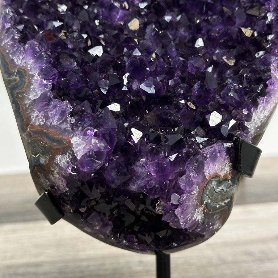 Amethyst Geode on Stand - Deep Purple Crystal Cluster - MWS2629