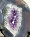 Agate Geode Slice with Amethyst Center - MWS2917