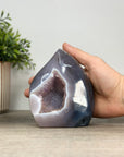 Amethyst & Agate Flame Carving Geode - FST0153