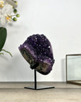 Amethyst Geode with Deep Purple Crystals – Natural Display Specimen on Stand - MWS2888