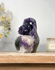 Natural Amethyst Cathedral with Calcite Crystal - CBP1130