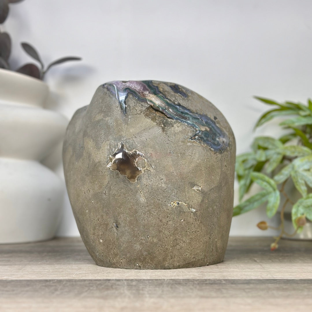 Unique Natural Amethyst Geode with Collection Grade Calcite Specimen - CBP1421