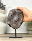Natural Sugar Amethyst Specimen on Metal Stand - MWS3376