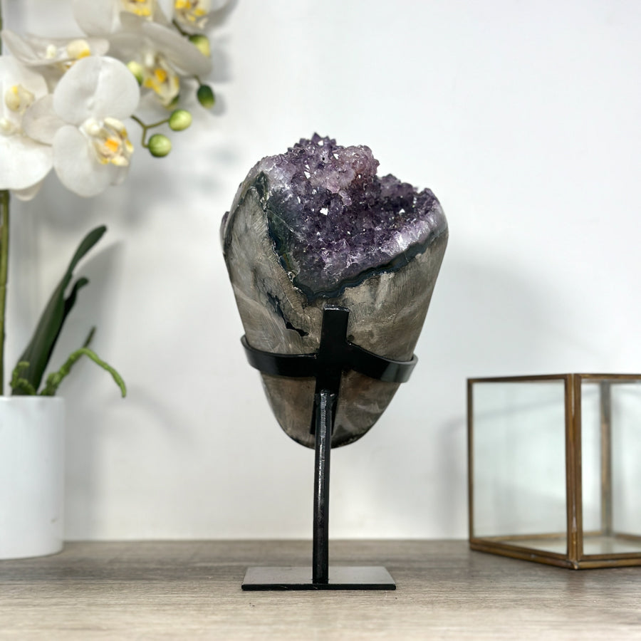 Natural Amethyst Cluster with Stalactite Formation &amp; Collector Grade Calcite - MWS2531