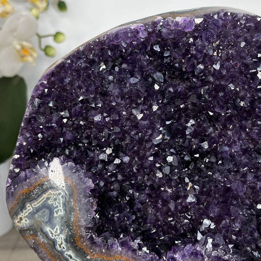 Amethyst Geode with Deep Purple Crystals and Natural Banding - MWS2934