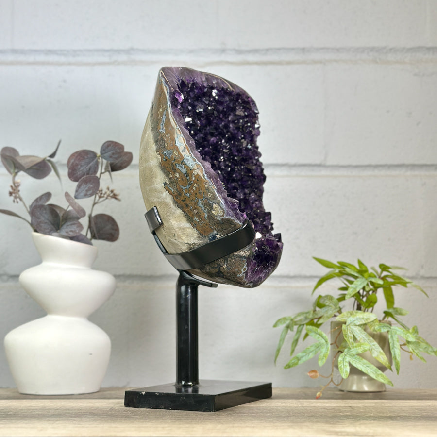Top Grade Uruguayan Amethyst Geode - Stand Included - MWS3147