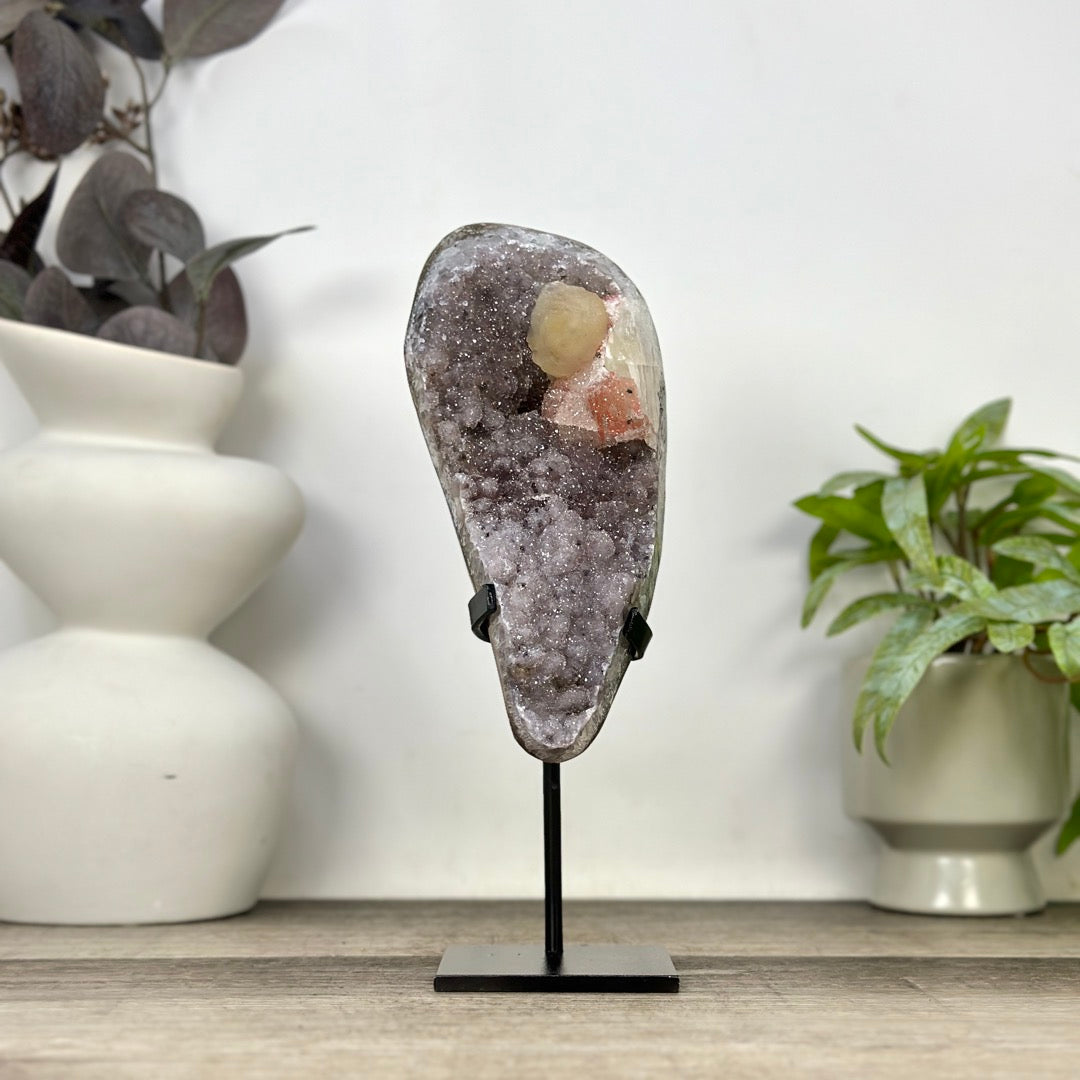 Natural Rare Sugar Amethyst Crystal Cluster on Stand - MWS3389