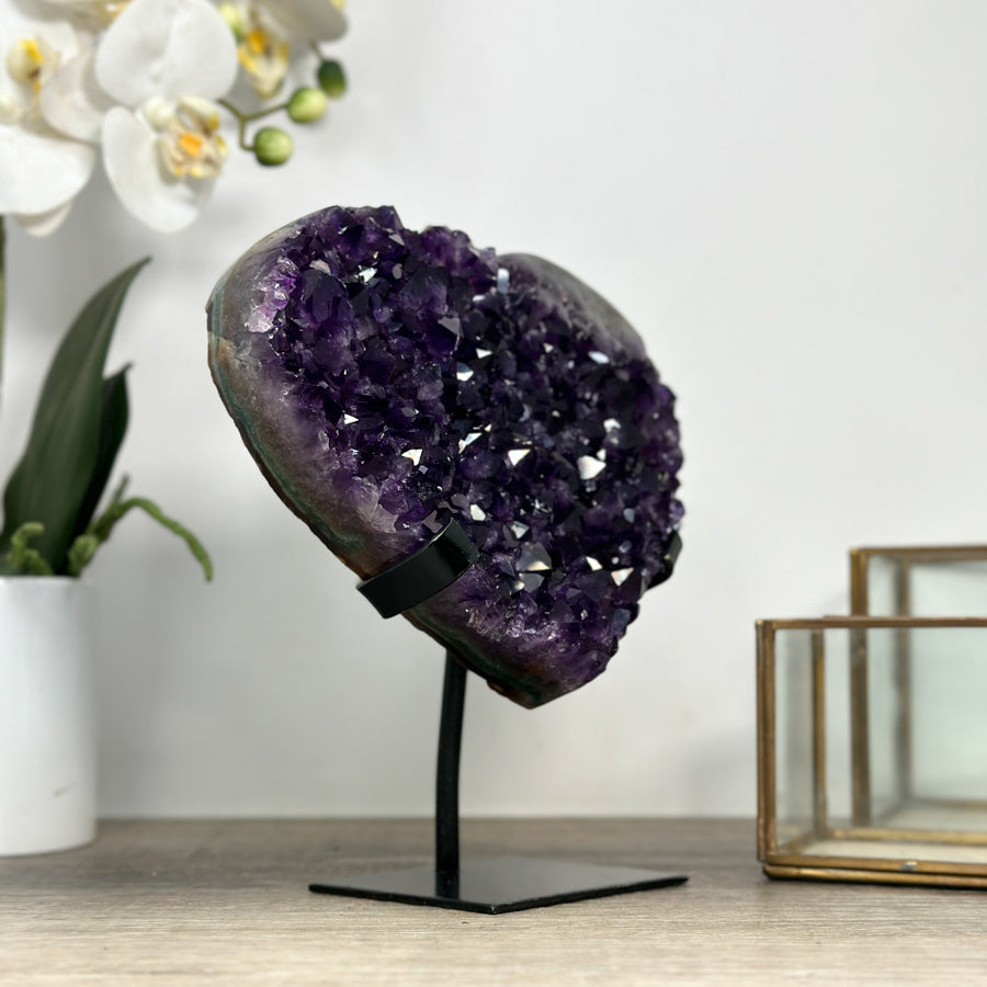 A grade Amethyst Stone Heart - HST0293