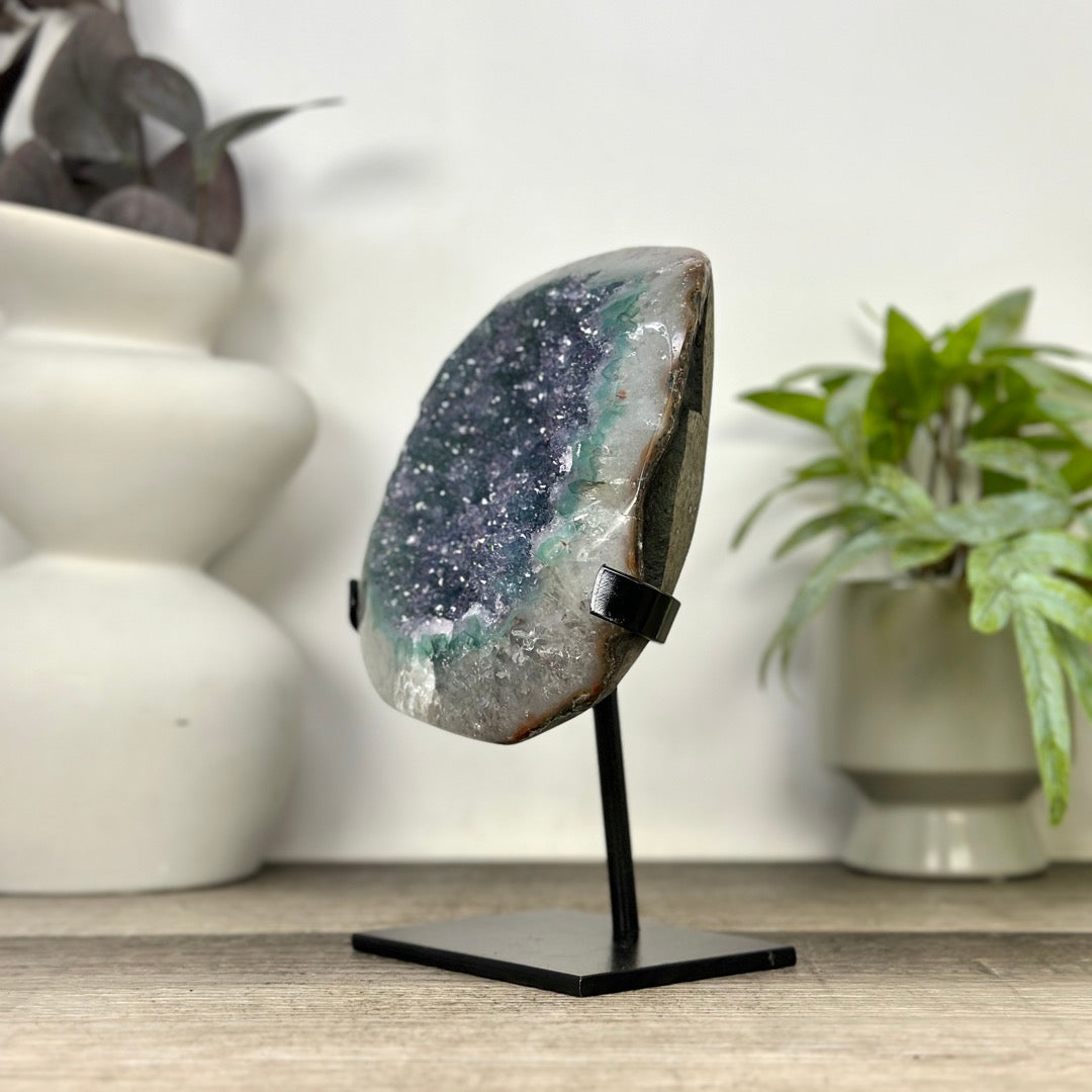 Unique Natural Green Quartz Specimen on Metal Stand - MWS3377