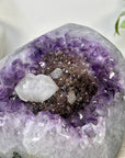 Amethyst Cluster with Calcite & Black Hematite Specimen - CBP1425