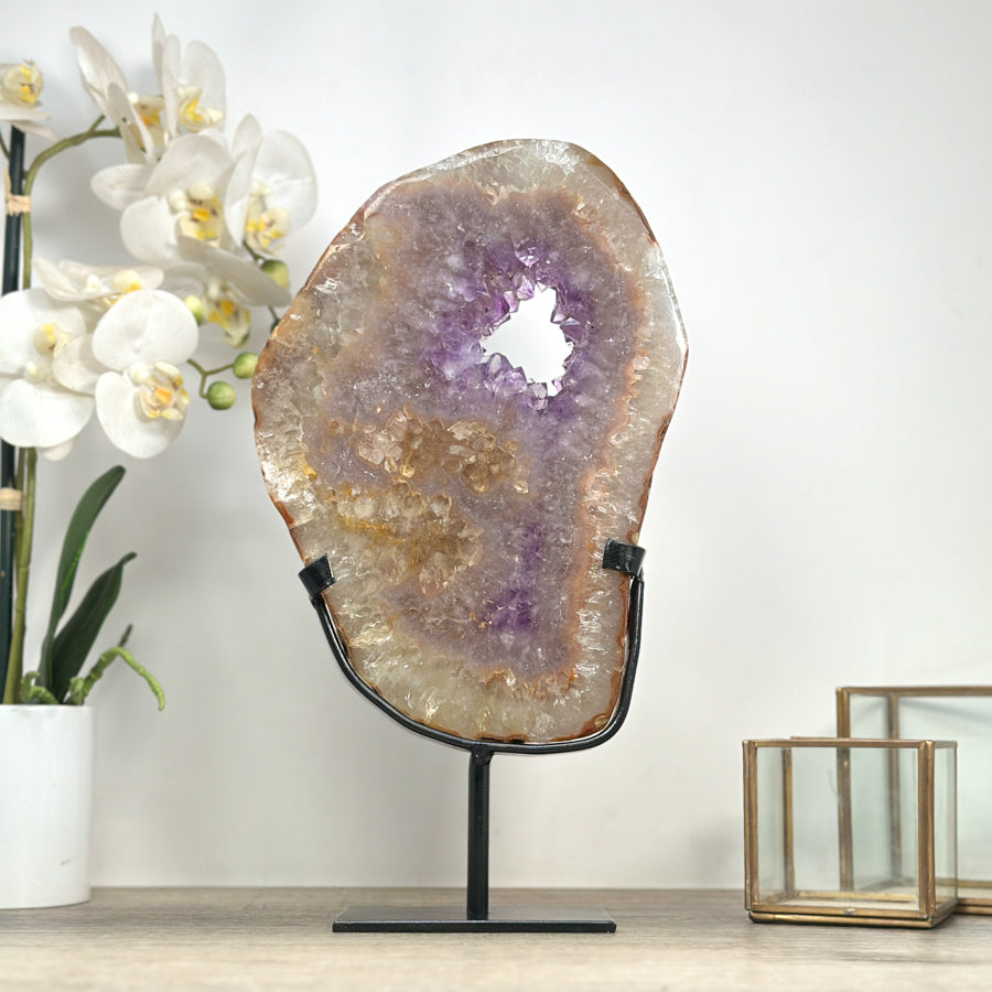 XXL Amethyst &amp; Quartz Geode Slice Portal - MWS2333