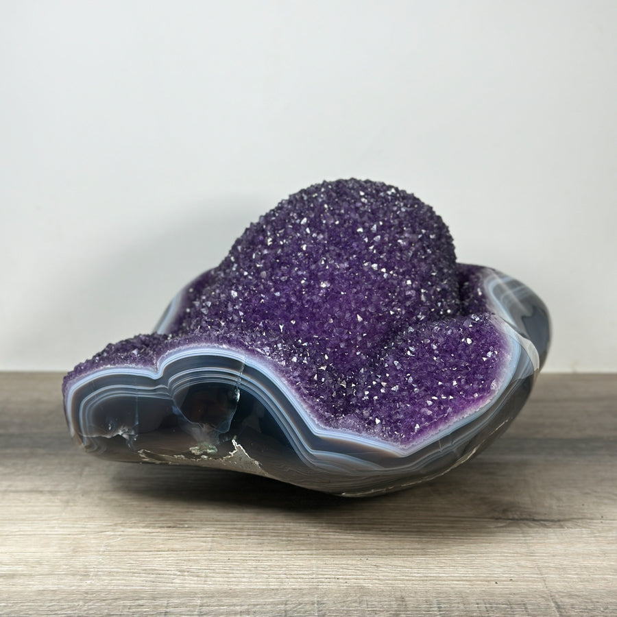XXL Amethyst &amp; Blue Banded Agate Centerpiece - CBP1171