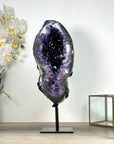 Large Natural Uruguayan Amethyst Geode on Metal Stand - MWS2572