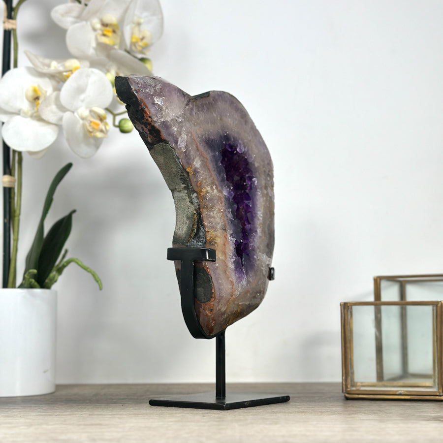 Large Natural Amethyst Portal, Handmade Stand Included - MWS2324