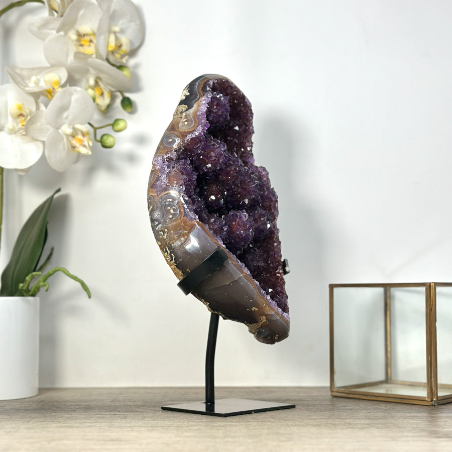 Rare Amethyst Stone Cluster with Stalactite Formations - MWS2569