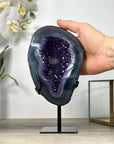 Natural Amethyst Geode with Agate Shell & Calcite Formation - MWS2526